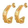 Simple Lightweight Non-fading Geometric Stud Earrings Plated with Real Gold, Fashionable Titanium Steel Jewelry for Women