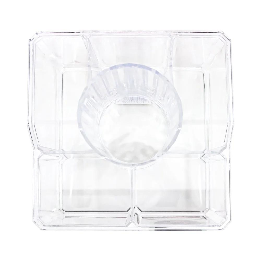 Clear Cosmetic Storage Organizer 6 Compartment Multi-Purpose Makeup Organizer Bathroom Home Office Easy Access Durable Plastic