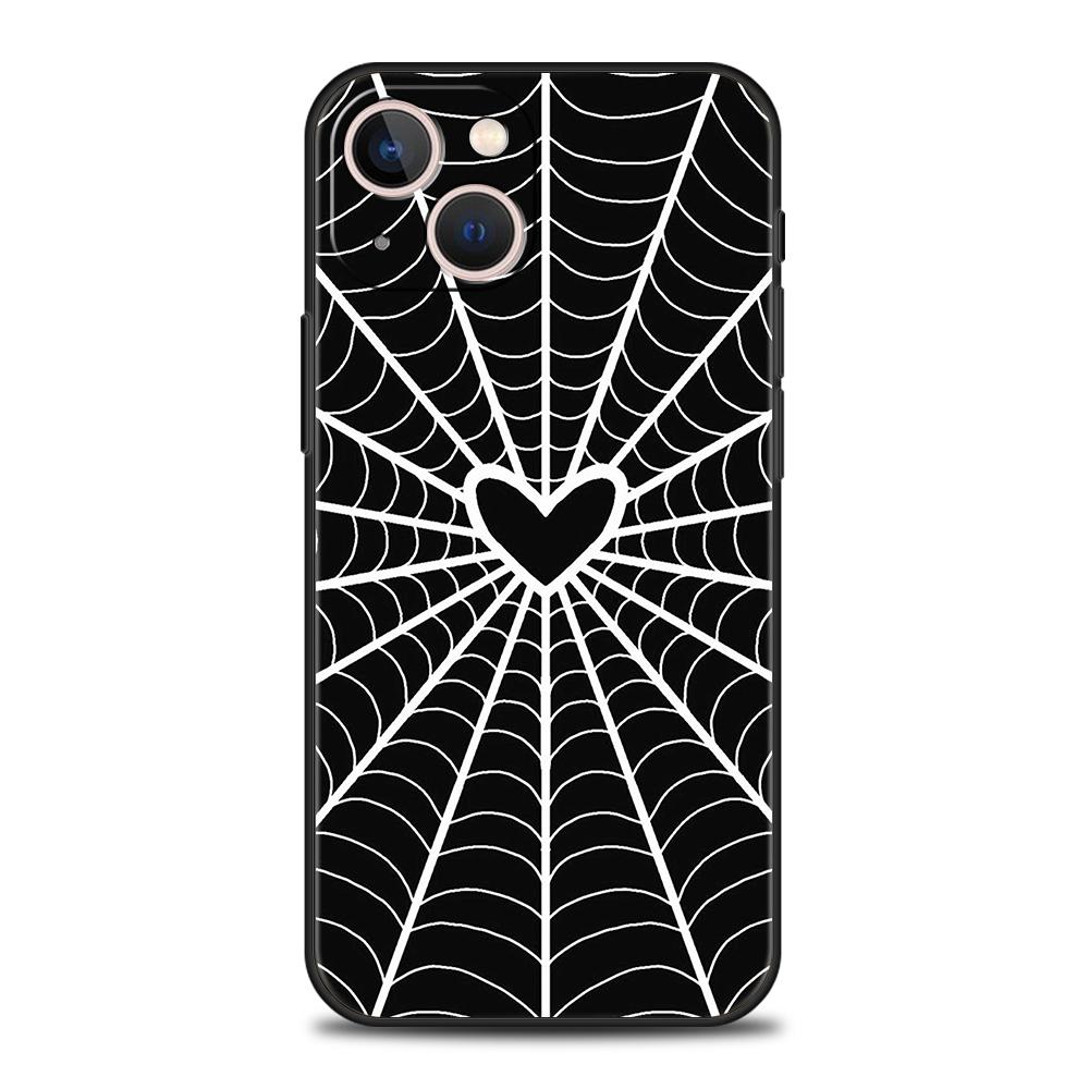 Luxury TPU Soft Phone Case For iPhone 17 Air 16E 16 11 15 14 Pro MAX 12 13 7 8 Plus X XR XS SE 2022 Cover Black Spider Web