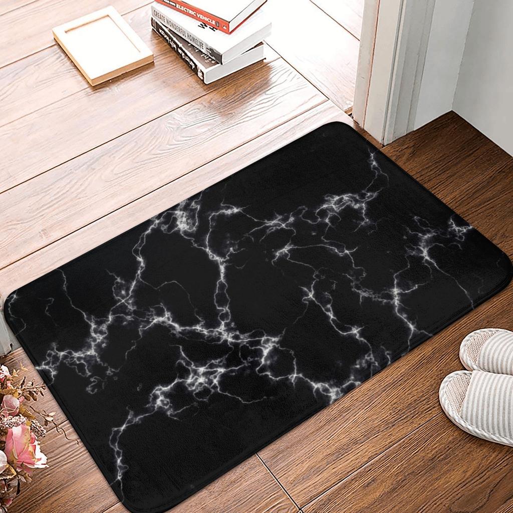 Smoked Black Marble Front Floor Door Entrance Mats Outdoor Abstract Texture Pop Art Kitchen Bathroom Doormat Toilet Carpet Rug