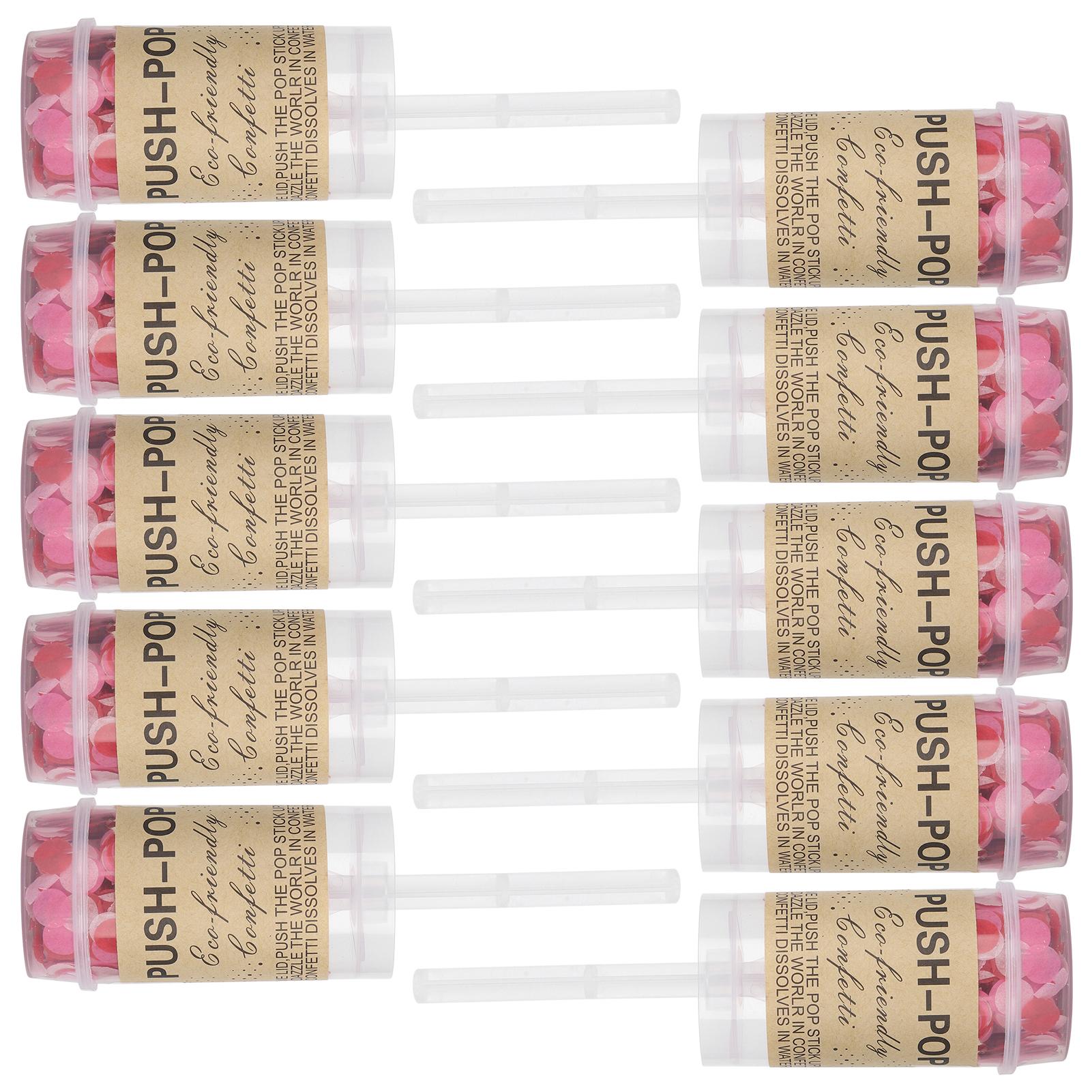 

10Pcs Push Pop Confetti Poppers Cannon Wedding Graduation Gender Reveal Birthday Party Supplies