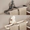 Wall Mounted Bathroom Towel Rack Nail Free Installation Folding Storage Shelf  Toilet