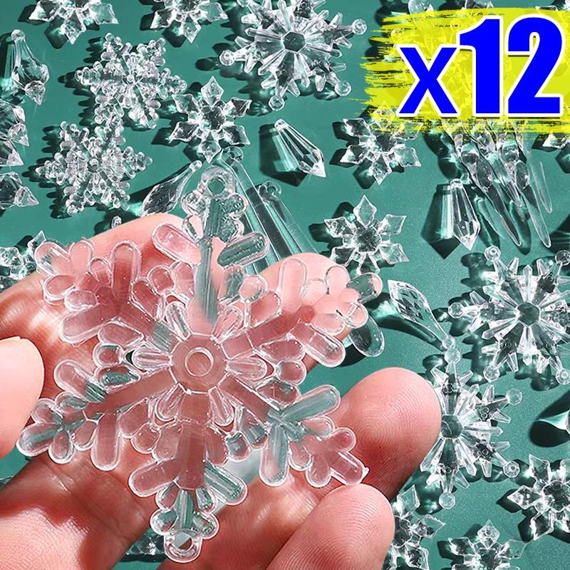 Crystal Snowflake Ornament Christmas Tree Icicle Snowflake Angel Elk Reindeer Clear Crystal Indoor Outdoor Party Decorations