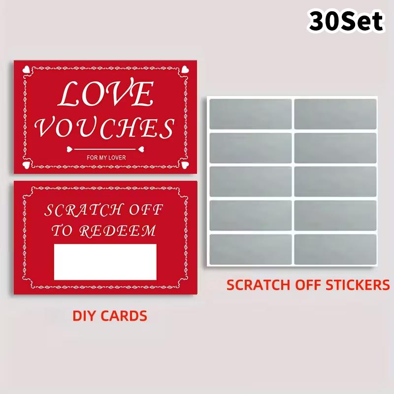 Yellow Scratch-Off Cards 30/60 Sets Blank DIY Wish Reveal Notes for Wedding Anniversary Family Gathering Events