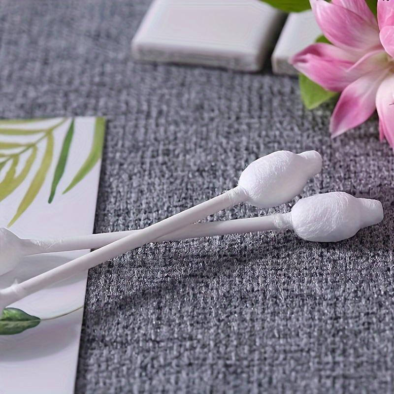 60 Stück Doppelseitige Wattestäbchen zur Make-up-Entfernung, Bio-Wattestäbchen mit Spitze, Papierwattestäbchen für Haustiere und Kosmetik