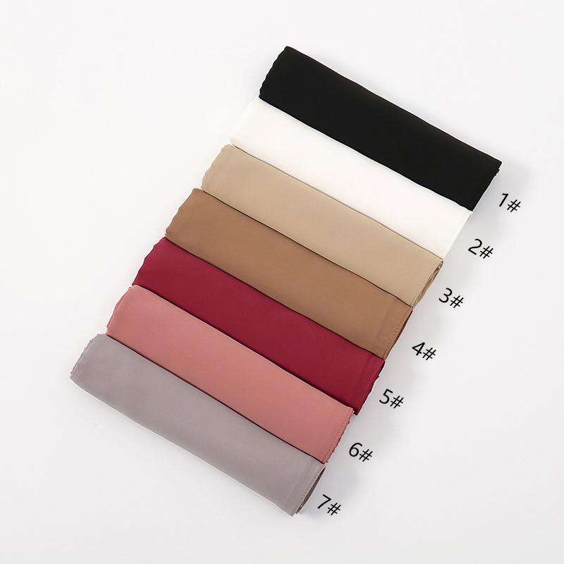 New Medina Silk Chiffon Hijab Scarf For Women Muslim Shawls Headscarf Wraps Poka Chiffon Hijab Haedband Ramadan Islamic Turban