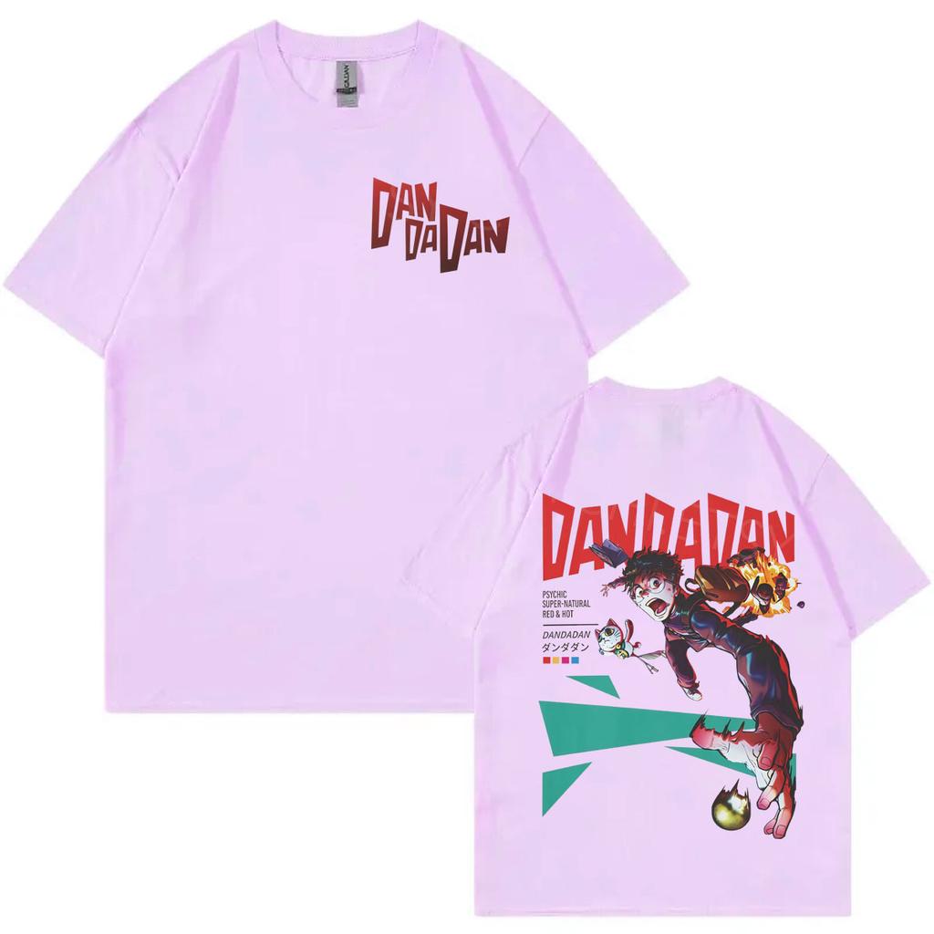 Japanese Anime Dandadan Double Sided Print Tshirt Men Women Fashion Cartoon Short Sleeve Tshirts Summer Casual Cotton T Shirts