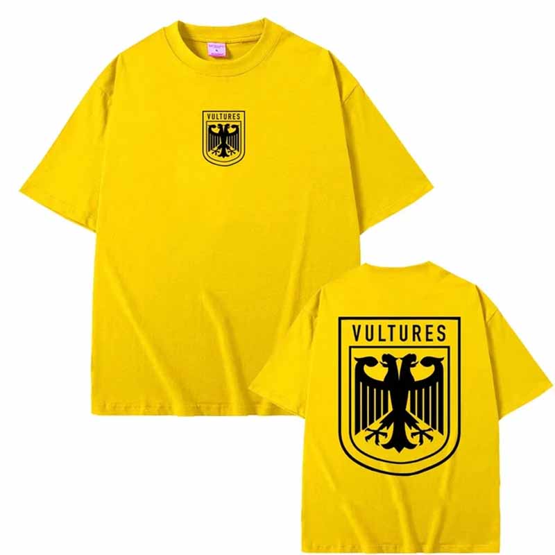 Männliches T-Shirt aus 100 % Baumwolle, Rapper Kanye West Vultures Neues Musikalbum, Grafik-T-Shirts für Männer und Frauen, Hip-Hop-Mode, übergroße T-Shirts