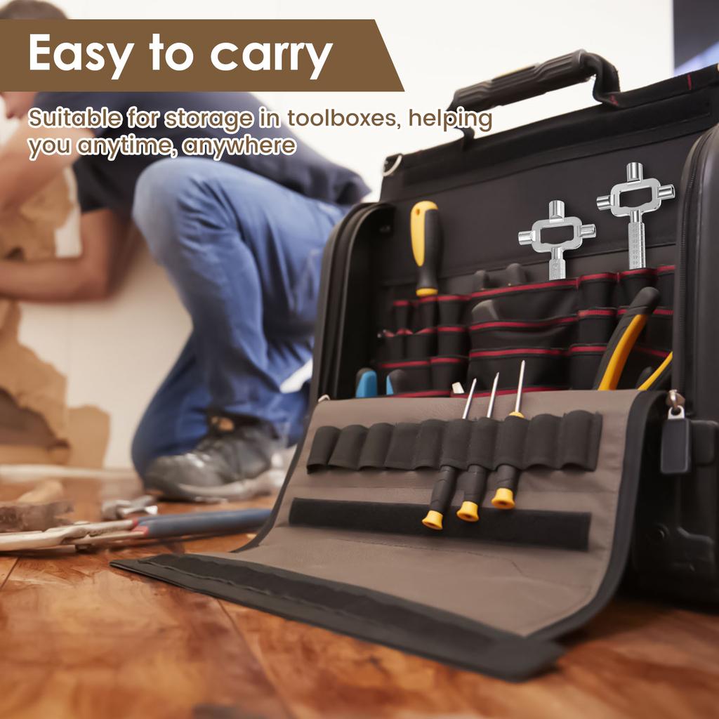 2 pcs metal multifunctional socket wrenches with measuring scales and universal structural keys suitable for inspection