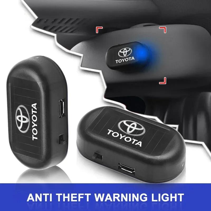 LED Solar Powered Fake Security Light Simulated Car Led Warning Light For Toyota Corolla Yaris Chr Auris RAV4 Camry Highlander
