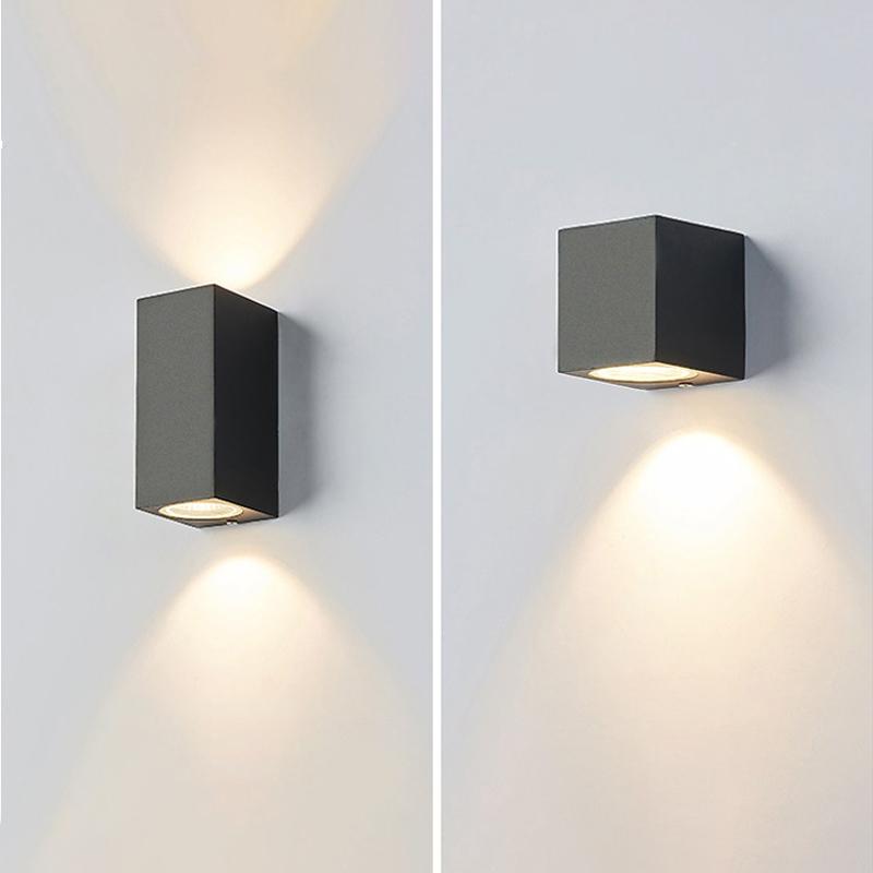 Modern GU10 Base Outdoor Waterproof Wall Lights Garden Porch Wall Lighting LED Wall Lamps Aluminum AC86-265 Warm/Cold Light