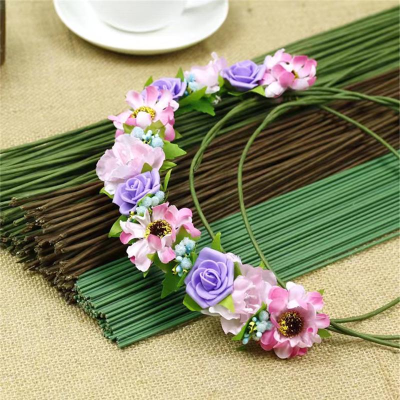 12 STK/Parti Kunstig Blomst Små Bær Pollenbærer Stilk av Ståltråd/Bryllupsblader DIY Krans Roser Kunstig Blomst