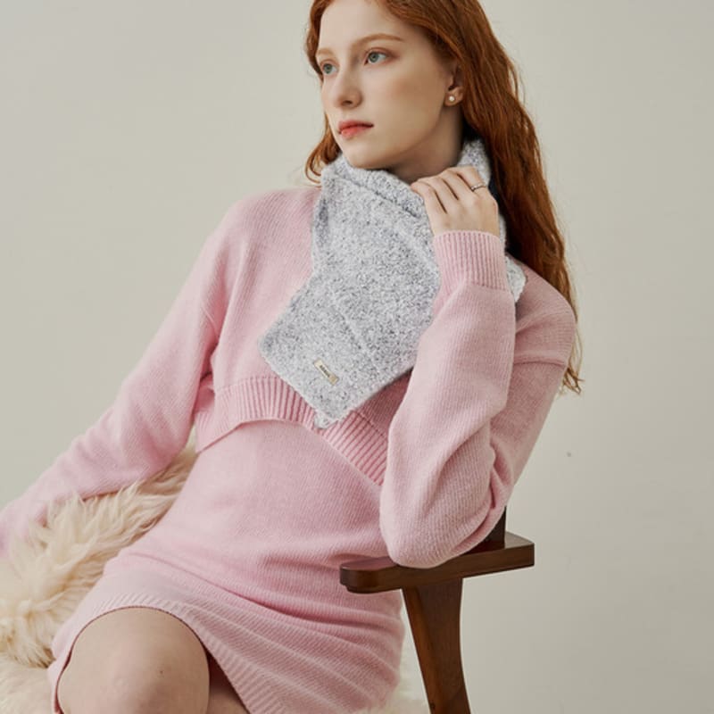 ADAUL Hairy Soft Long Muffler - Grey