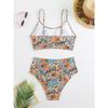 Nouveau Maillot de Bain Bikini Sexy Bikini Imprimé Taille Haute Maillot de Bain à Fente pour Femmes