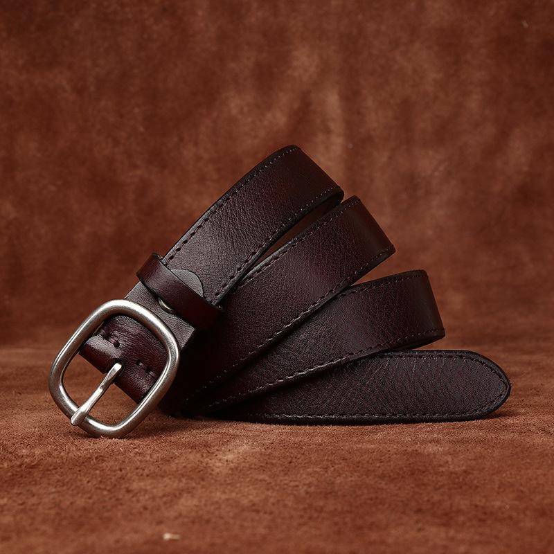 Cowhide Women's Genuine Leather Pure Pin Buckle Belt Trendy Wild Women's Internet Celebrity Jeans Belt Women