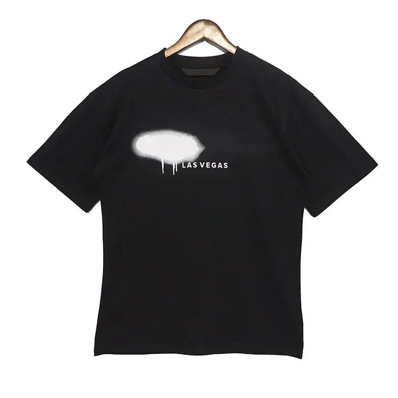 Graffiti Print Short Sleeve T-shirt for Men and Women Angel Letter Logo Crew Neck Shirt, Luxury Brand Summer Fashion Oversized