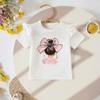 Girls Printed Sleeve T-Shirt + Ruffle Skirt Two-Piece Set