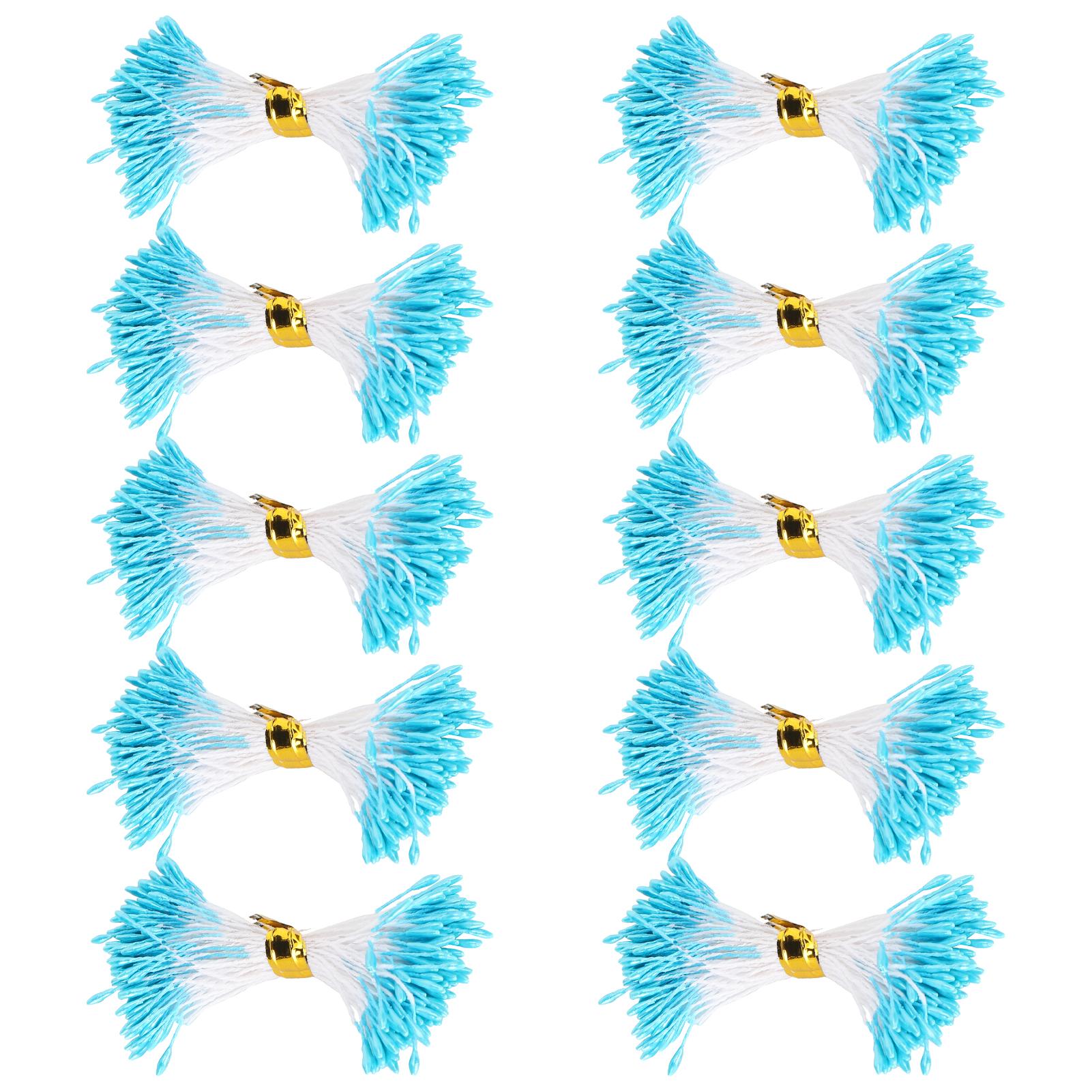 

900 шт. Жемчужные тычинки Синие Двусторонние Сердцевины для цветов Гипсофила Искусственное Изготовление букетов