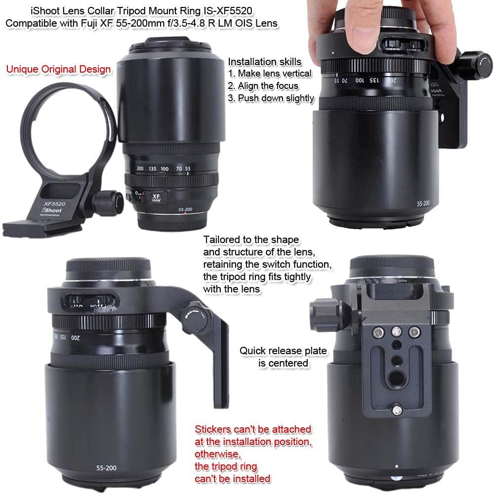 Camera tripod mount lens support lens bracket tripod tripod mount compatible with Fuji XF R LM OIS and Fujifilm XF R LM OIS quick release plate with