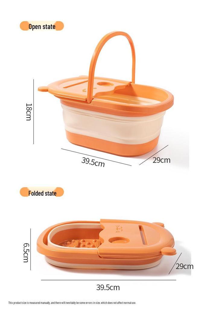 Foldable Foot Bath Basin with Lid and Foot Protection, Over-the-Calf Design, Constant Temperature, Plastic Basin for Foot Soaking and Washing.