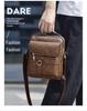 Men's Genuine Leather Vertical Shoulder Bag & Messenger Briefcase