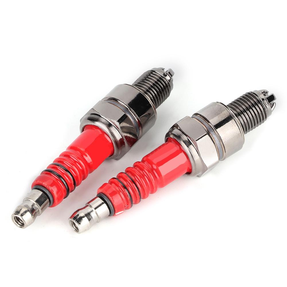 2Pcs Spark Plugs A7TC A7TJC 3 Electrode Fit for Scooter ATV Quads GY6 50cc 125cc