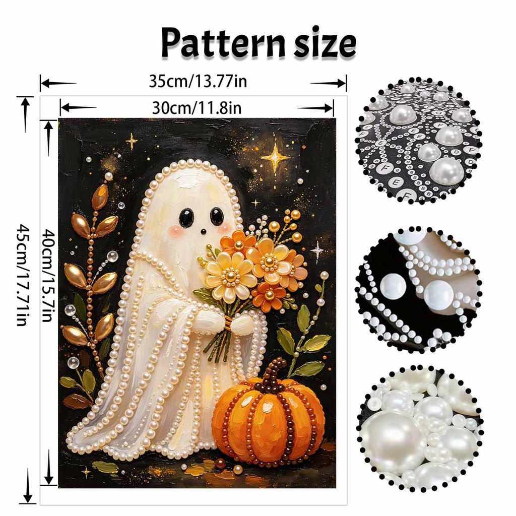 Halloween Pearl Painting Art Kit Ghost Floral Pumpkin Handmade Diy Home Decorations