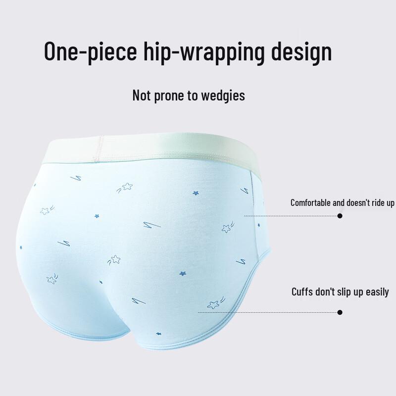 LANGSHA Teen Boys' 3-Pack Cotton Briefs