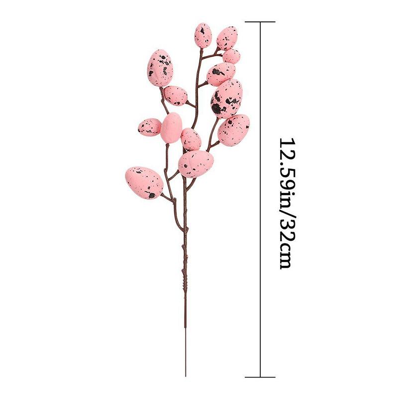 Artificial Easter Egg Tree Branch Colorful Foam Egg Spring Floral Stems Speckled Easter Egg Fake Flower Easter Wedding Vase Deco