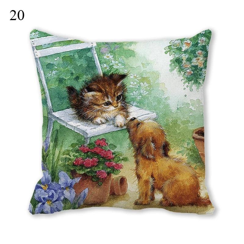 Husă de pernă de Crăciun Animal Câine Pisică Ghirlanda de biciclete Pom de Crăciun Decor de Crăciun Birou Canapea Pat Mașină Husă de pernă