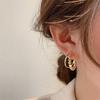 Korean High-End Silver Mushroom Ring Drop Earrings - Niche Style 2026