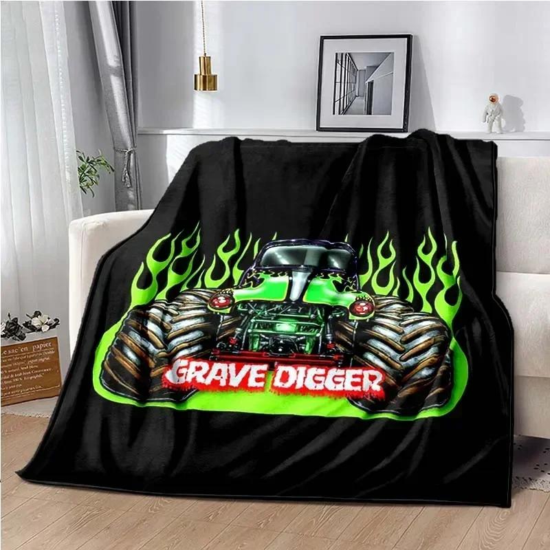 Monster Jam Grave Digger Truck Hot Wheels Sofadecke, leichte warme Isolierdecke, Bett, Büro, Auto, Knieschützer, Überwurfdecke