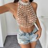 Sex02 Sexy Exaggerated Pearl Fringe Body Jewelry Engagement New Trendy Hot Fashion Luxury Street Style Bra Top Necklace for Gift