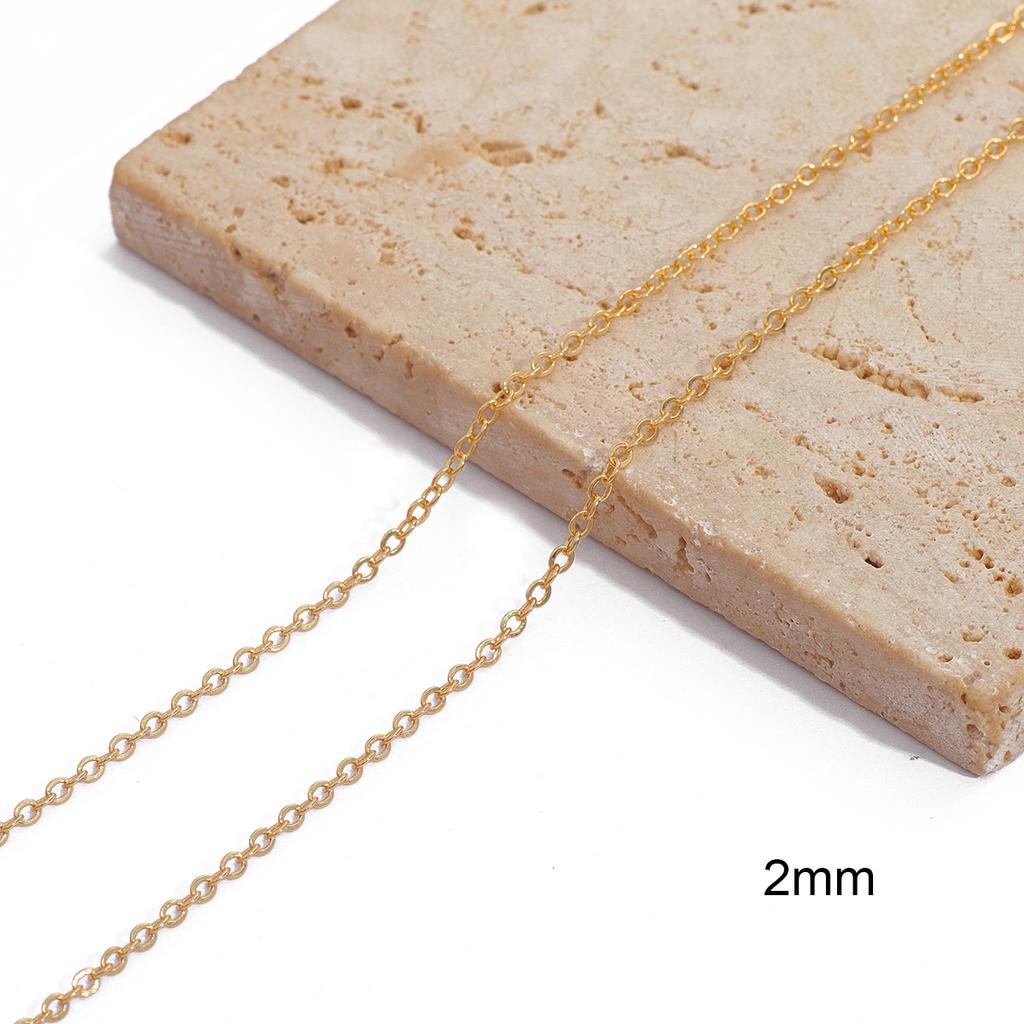 1Meter 18K Gold Plated Link Necklace Chain For Jewelry Making Findings Accessories
