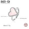 925 Sterling Silver High Quality  Luxury Women  Rings Loving Heart Band with Shell black agate   Valentine's Day  Jewelry Gifts