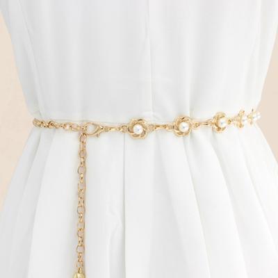 Metall Taillenkette eingelegter Gürtel für Frauen verstellbarer Körper Link Mode Accessoire Kleid Gürtel