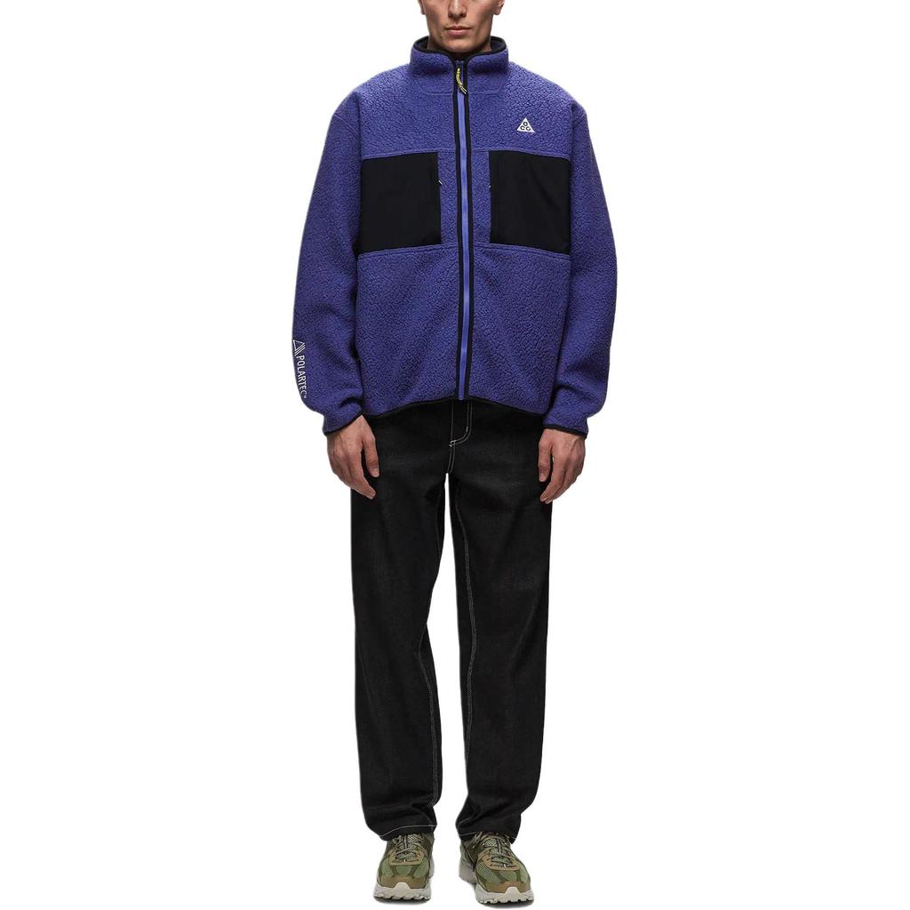 Nike Colorblock Stand Collar Zip Casual Long Sleeve Jacket Men Jacket Purple FN0372-510