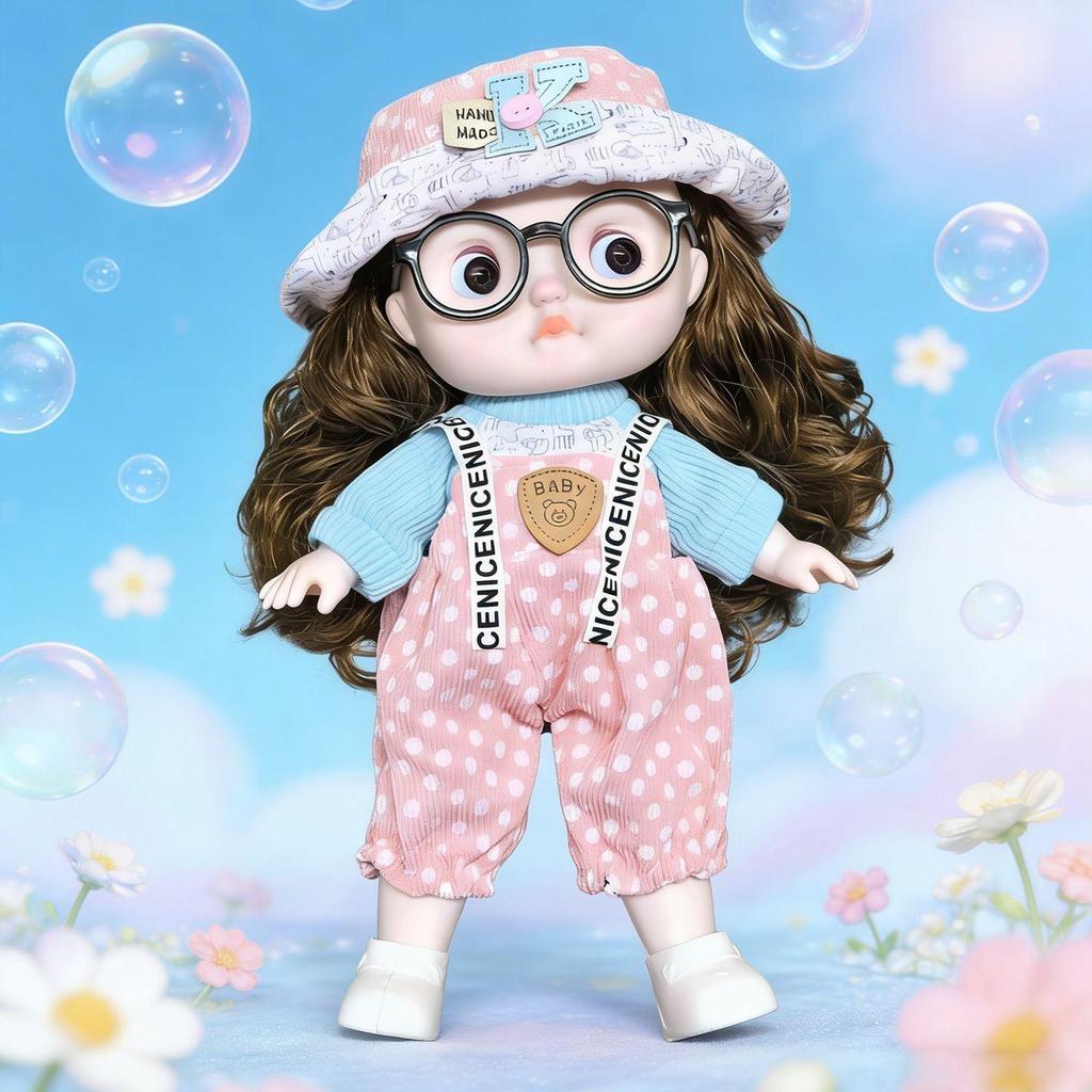 28cm Poseable Baby Doll with Changeable Outfits - Cute Realistic Soft Bodied Doll for Kids