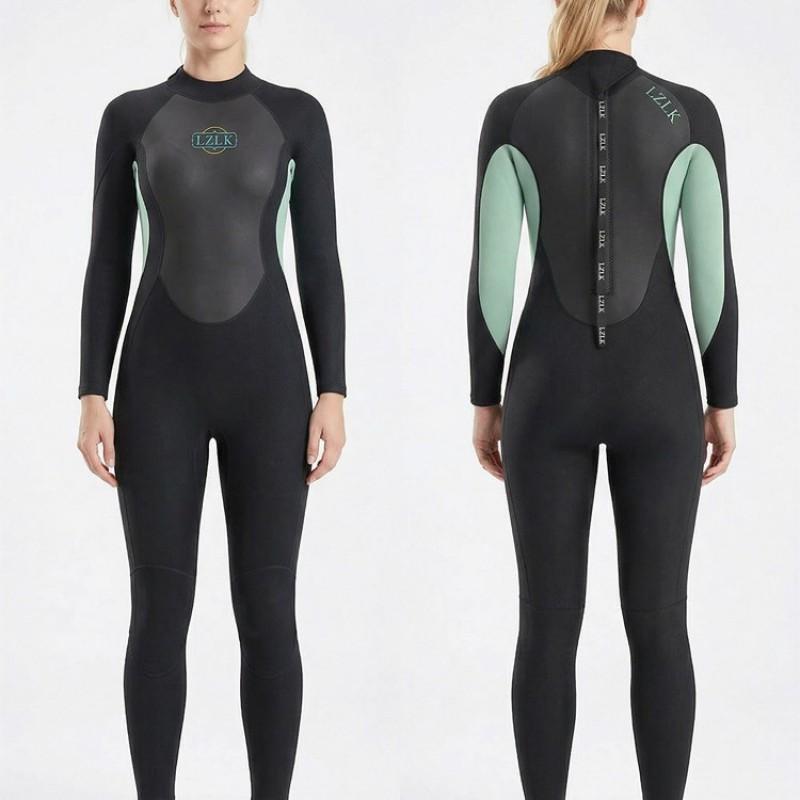 Womens 3mm Full Body Wetsuit Snorkeling Surfing Diving Swimming UV Protection Thermal Warmth Chloroprene Neoprene