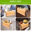 Couch Cup Holder Tray Wooden Anti Slip Sofa Arm Tray Multifunctional Sofa Cup Holder Armrest Organizer For Cups Remote Control