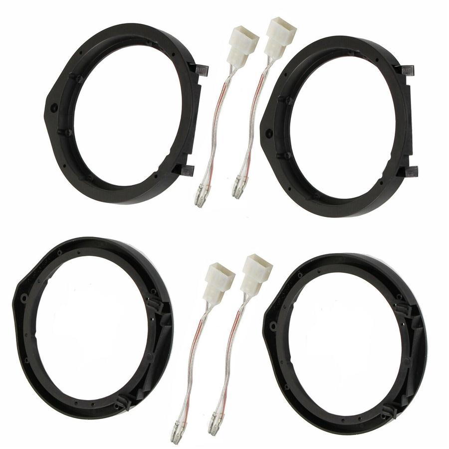 2 Pair Speaker Adapter Plates 6.5" for Honda With Harness