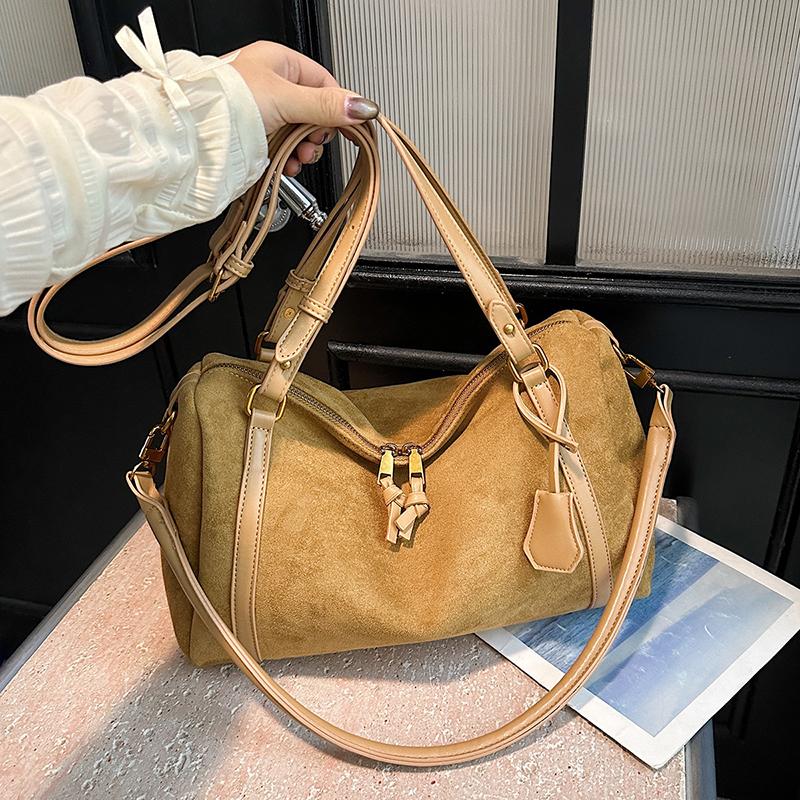 Vintage Scrub Leather Women Shoulder Crossbody Bag Designer Large Capacity Ladies Handbag Luxury Commuting Female Tote Sac Purse