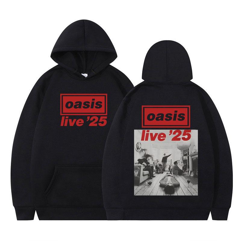 

Oasis Live 25 Band Tour Pop Music Print Hoodies Men Women Long-sleeved Hip-hop Autumn Winter Oversized Gothic Punk Pullover Tops 3XL