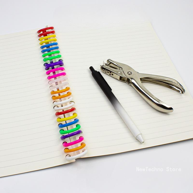 50Pcs Mixed Colors 15-40mm Plastic Ring Binder DIY Albums Circle Loose-leaf Book Hoops Opening Office Binding Supplies