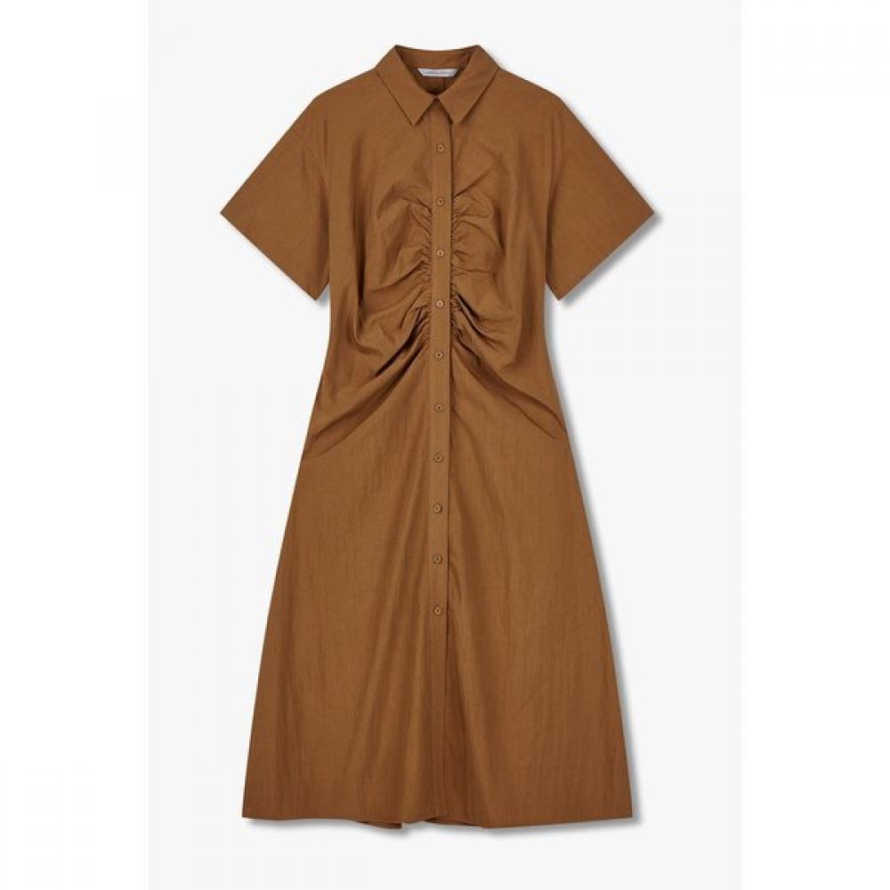 Vov Front Sheering Shirt Dress 7125337503 Camel/S
