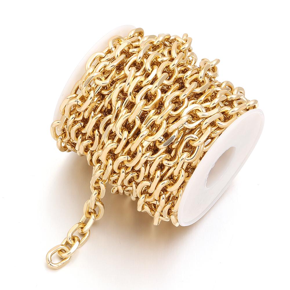 2-5 Yards Aluminiumkette Gold Silber Farbe Verdrehte Gliederketten Für Schmuckherstellung DIY Armband Halskette Kleidung Taschen Zubehör