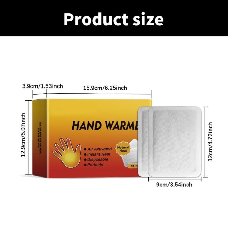 10pcs Air Activated Hand Warmers Providing Continuous Warmth For Various Occasion Including Work School And Leisure