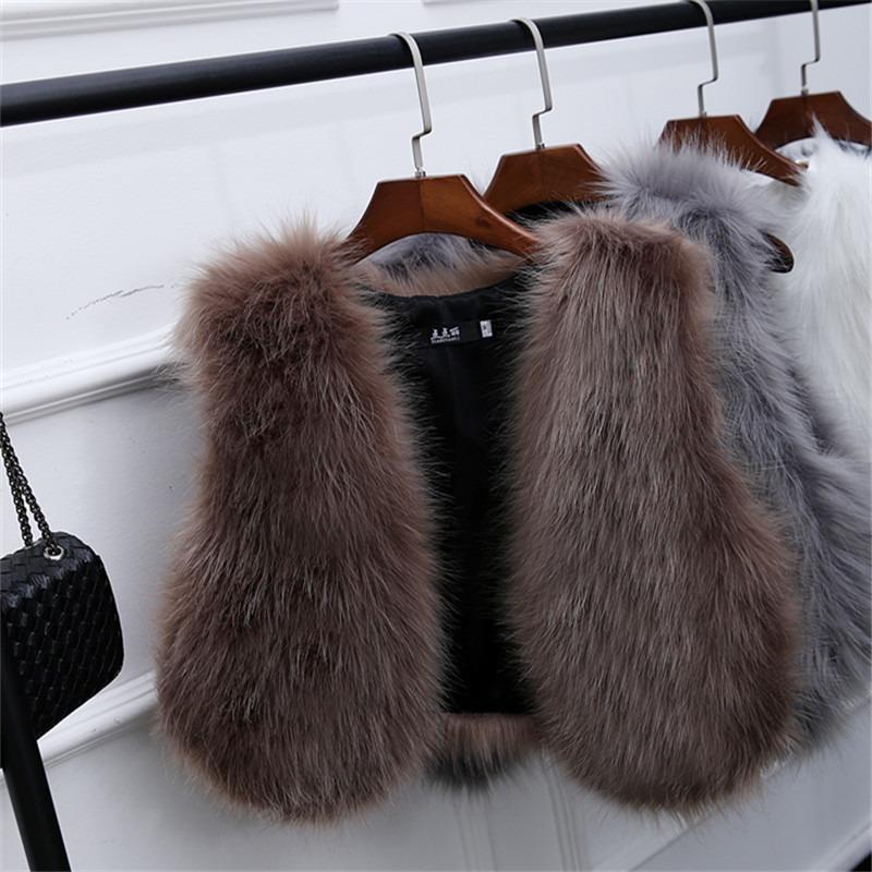 2 autumn and winter new imitation fur vest imitation fox hair short slim and thin fur vest vest vest