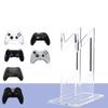 Game Handle Display Stand With Headphone Holder Clear 2 Layer Gaming Accessories Organizer Storage Rack For 1/2 Controllers PS5 PS4 Controller Stand