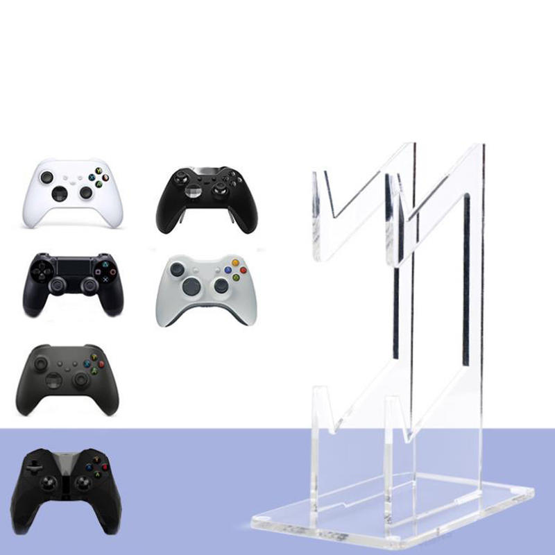 Game Handle Display Stand With Headphone Holder Clear 2 Layer Gaming Accessories Organizer Storage Rack For 1/2 Controllers PS5 PS4 Controller Stand